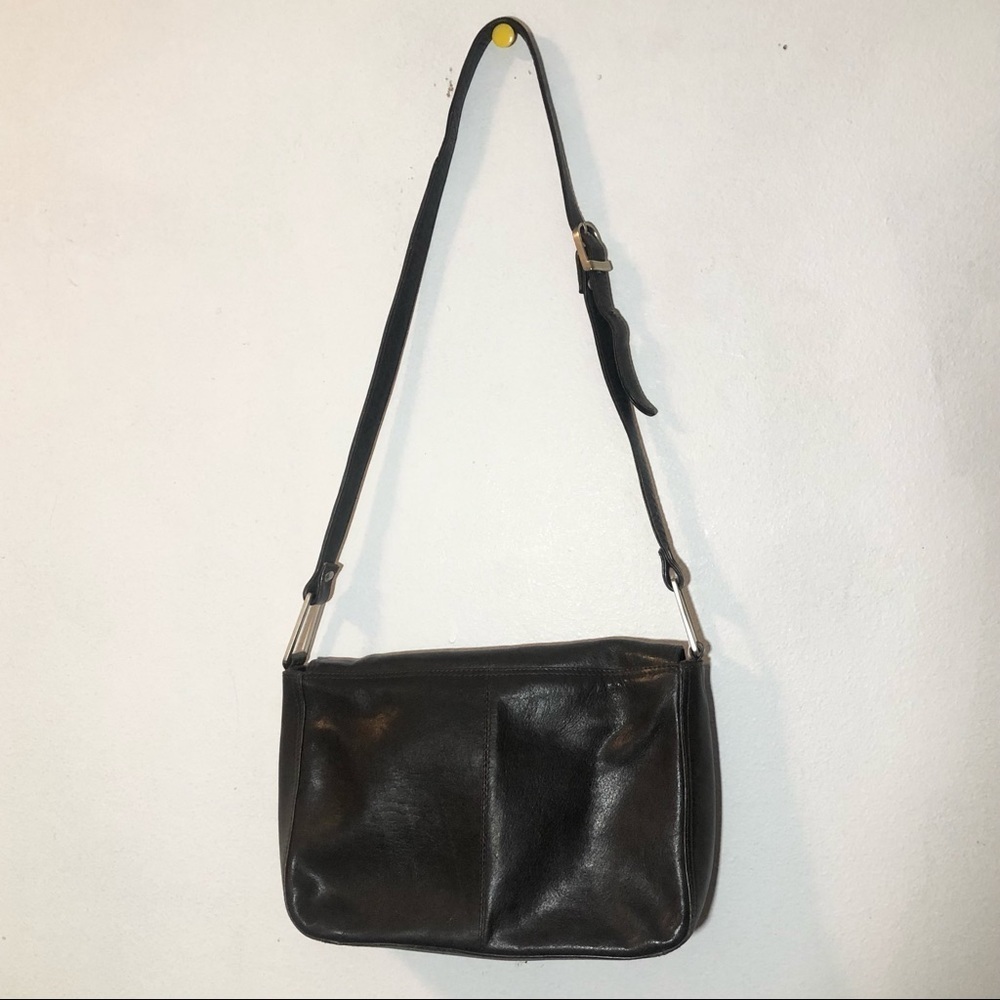 Tano | Leather Chocolate Brown Shoulder Bag - Picture 3 of 6